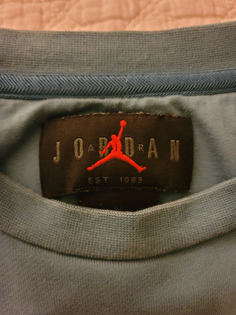 Jordan Men's Sky Blue Crewneck Sweatshirt with Red Jumpman